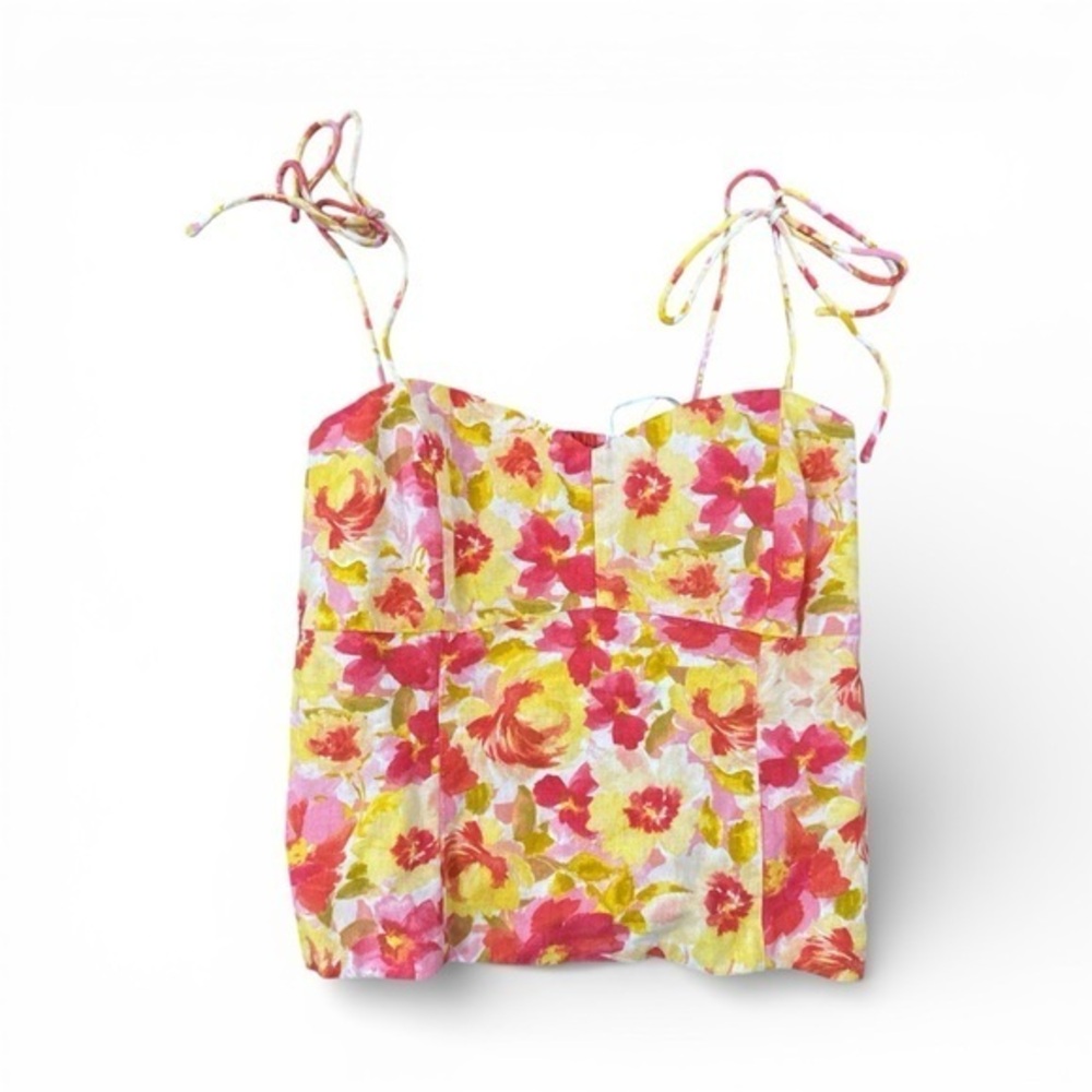 Bright Colorful Cottage-core Floral Print Coquette Girl Retro Women's Small Top